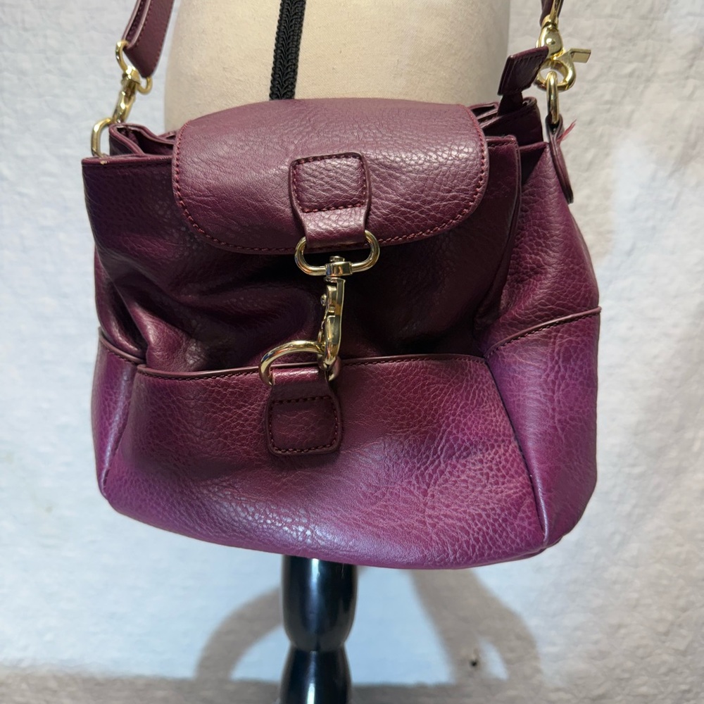 Free People Rich Purple Leather Shoulder Crossbody Purse